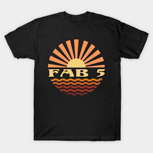 Proud To Fab Be 5 Personalized Name Birthday 70s T-Shirt